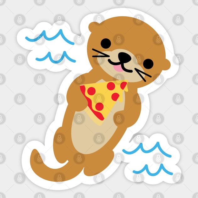 Sea Otter Pizza Sticker by BoredInc